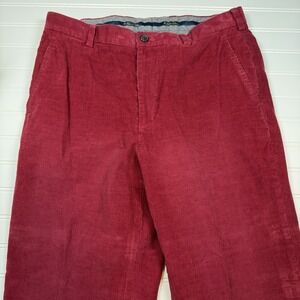 Brooks Brothers Clark Corduroy Pants Men's‎ 35/32 Holiday Red 100% Cotton GUC